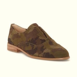1. STATE Fredie Camo Print Suede Slip On Oxfords